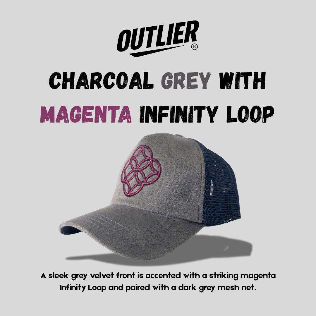 Charcoal Grey with Magenta Infinity Loop