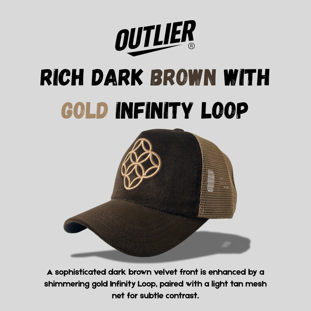 Rich Dark Brown with Gold Infinity Loop